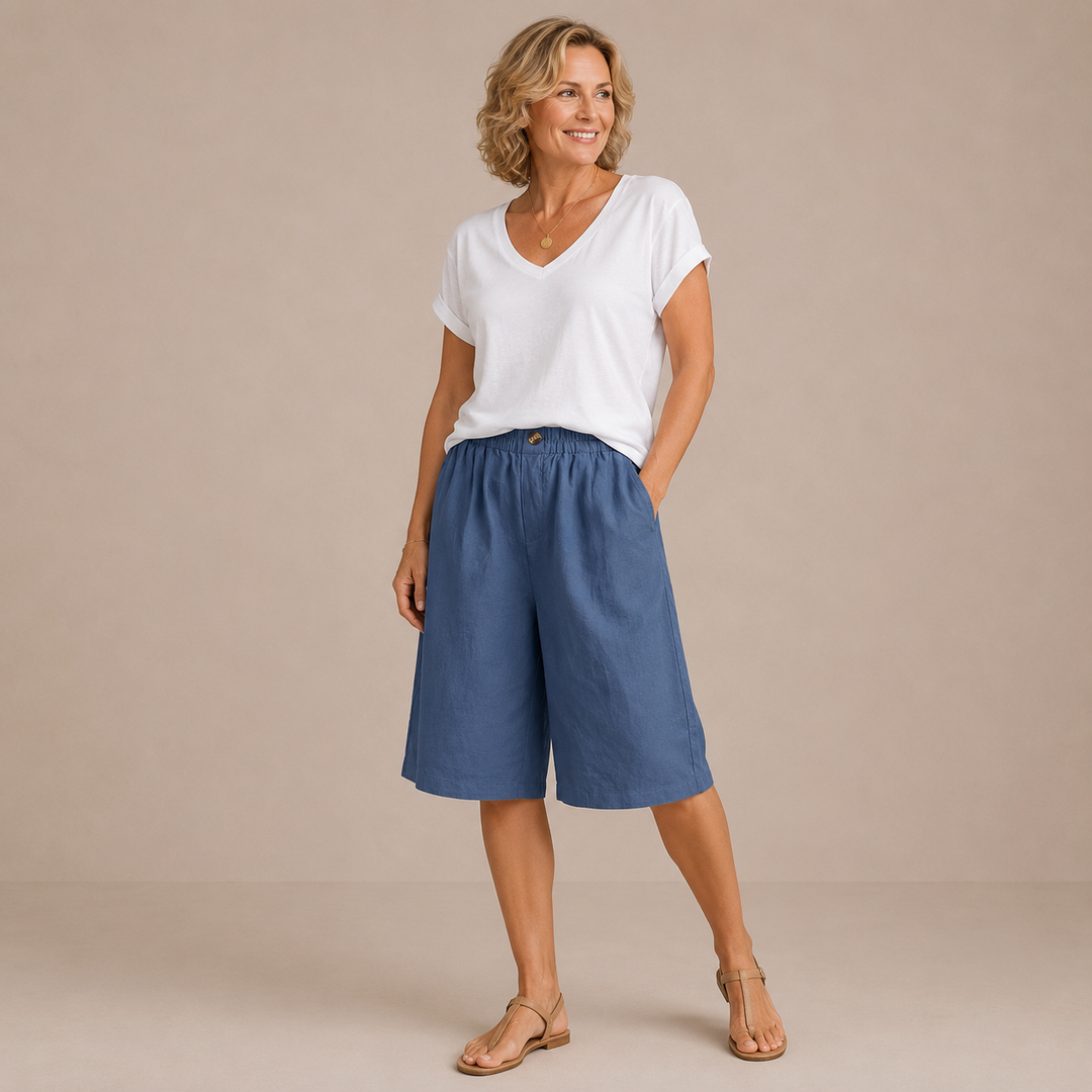 Mevra - Elastic Waist Shorts