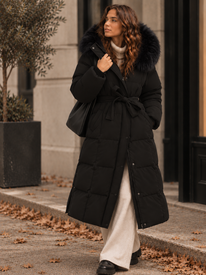 Solyne - Belted Cotton Fill Puffer Coat