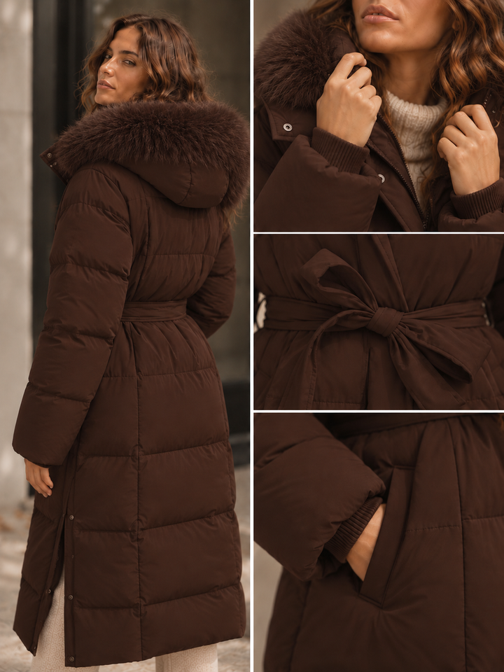 Solyne - Belted Cotton Fill Puffer Coat