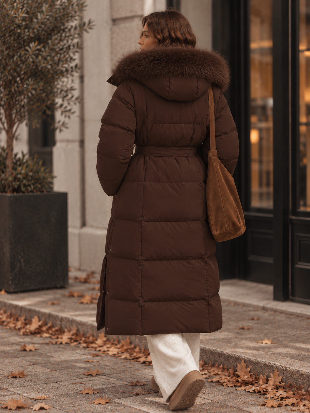 Solyne - Belted Cotton Fill Puffer Coat
