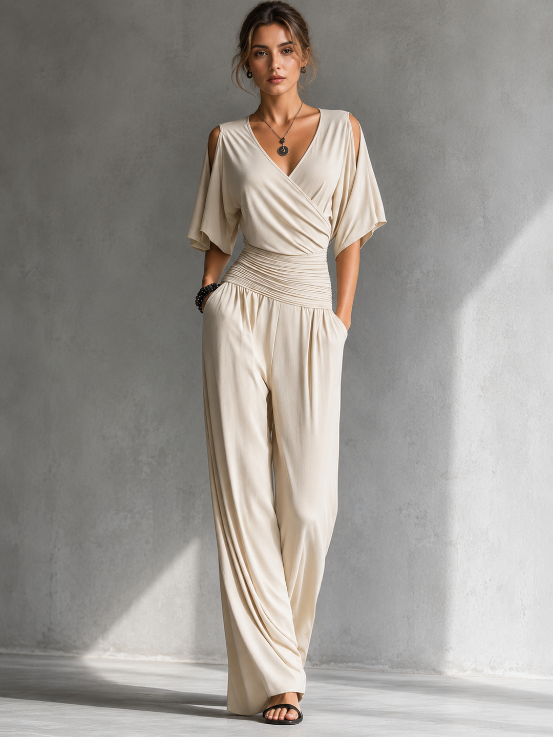Nivara - Open-Shoulder Jumpsuit