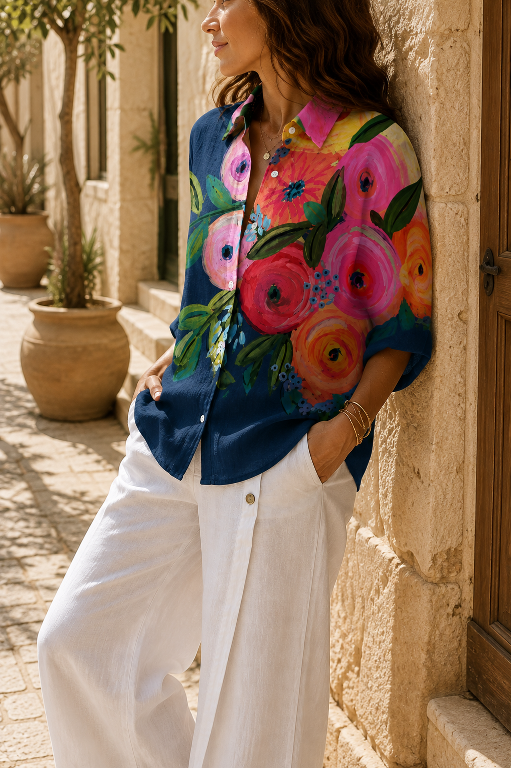Velira - Tunic-Length Woven Blouse