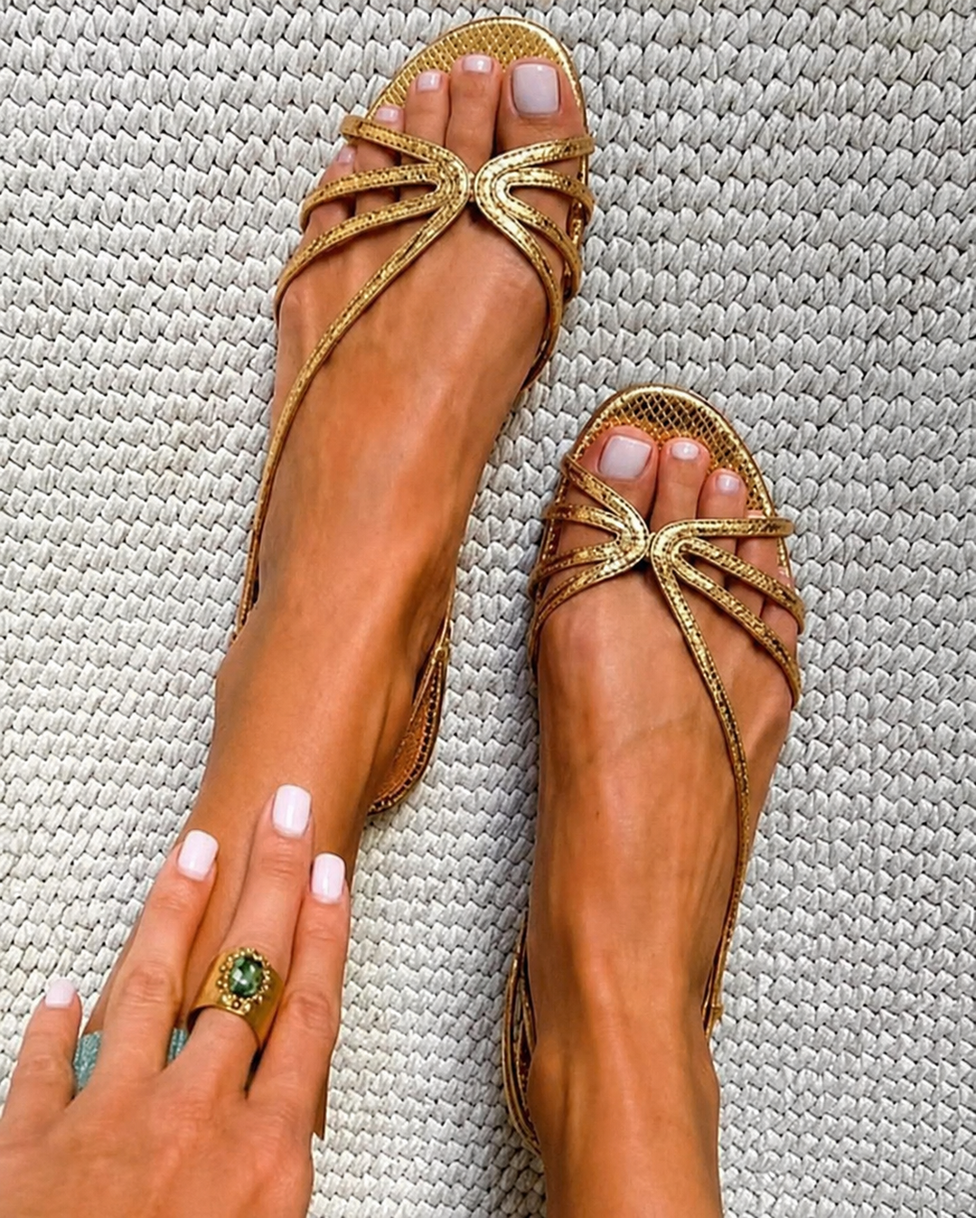 Kirela - Thin-Strap Metallic Sandals