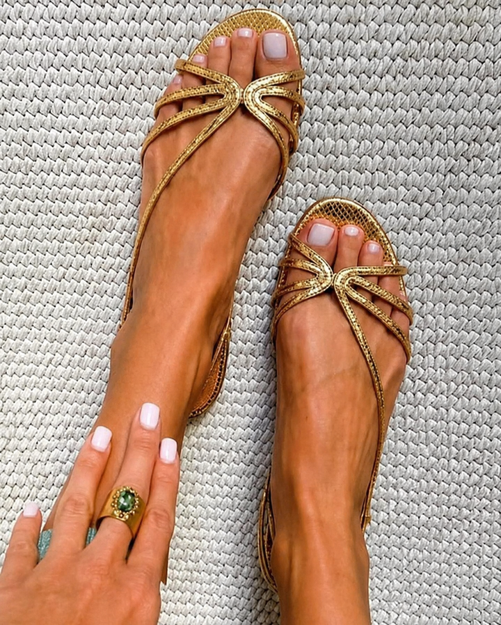 Kirela - Thin-Strap Metallic Sandals