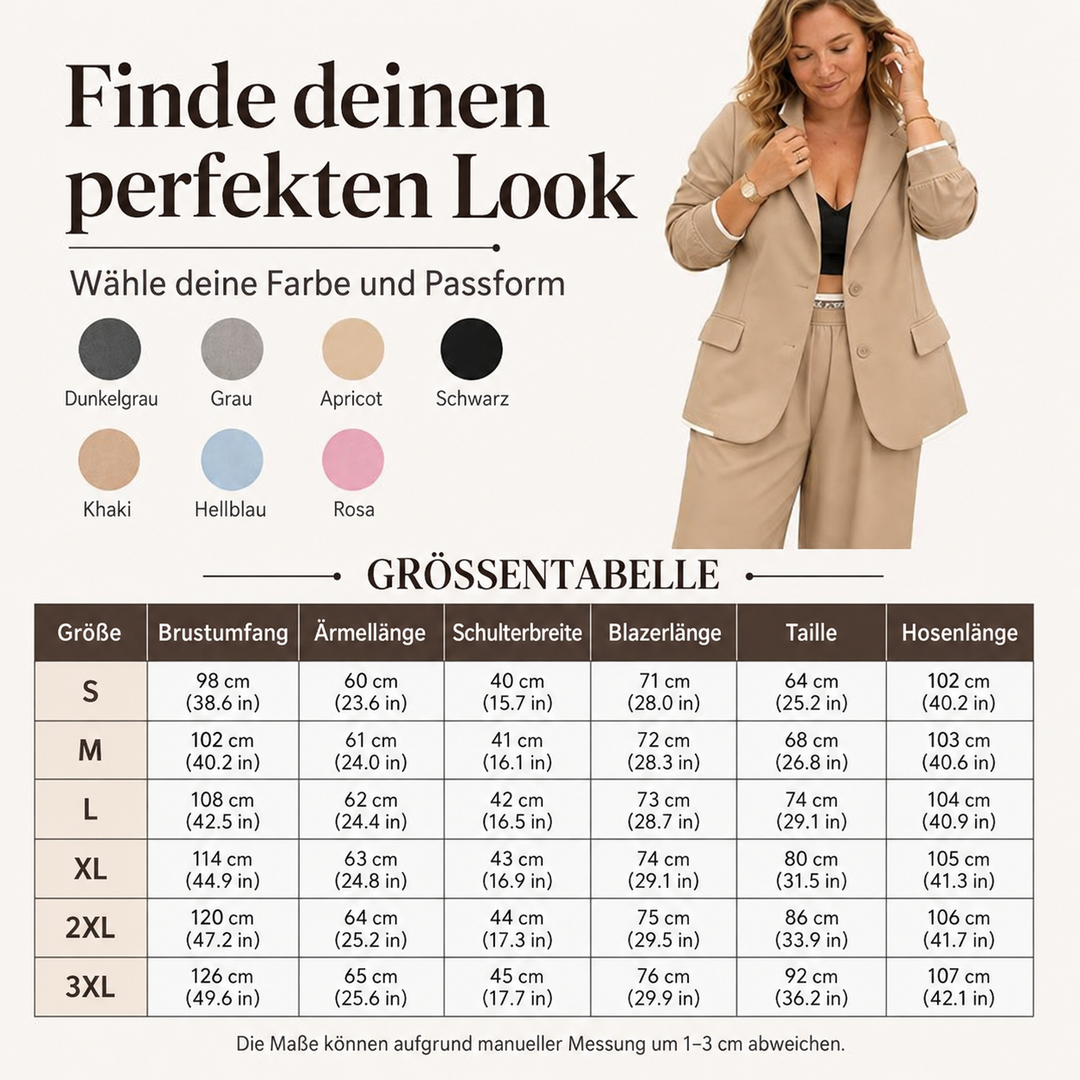 Reniva - Wide-Leg Trousers Blazer Set