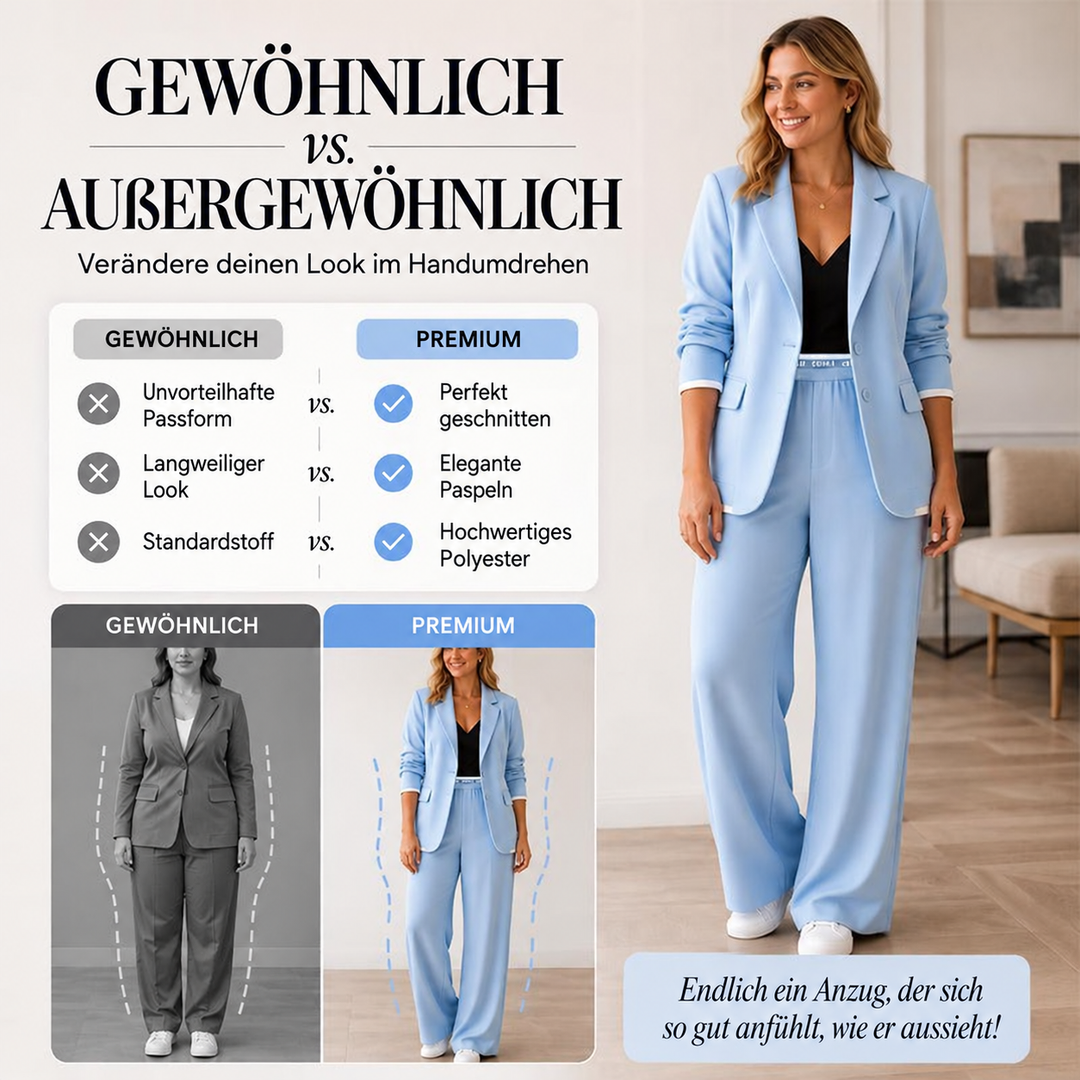 Reniva - Wide-Leg Trousers Blazer Set