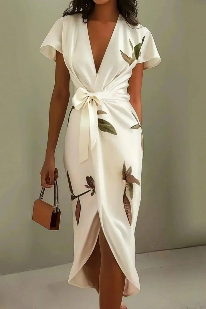 Ilyra - Wrap-Front Polished-Finish Dress