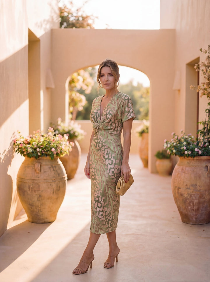 Rilena - Wrap Front Midi Dress