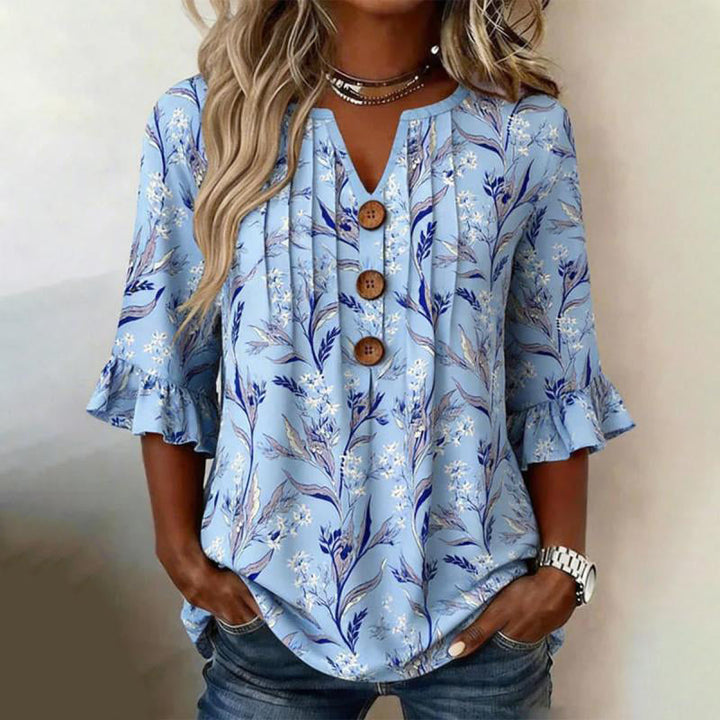 Nylera - Floral Print Cotton-Blend Sweater