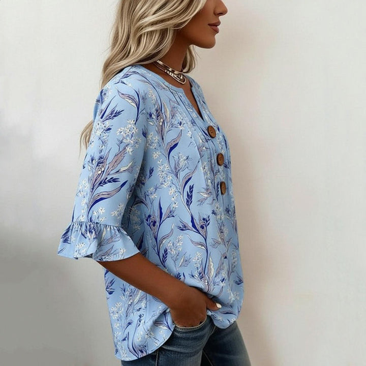 Nylera - Floral Print Cotton-Blend Sweater