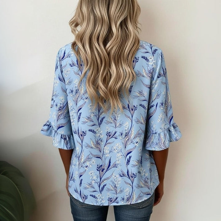 Nylera - Floral Print Cotton-Blend Sweater