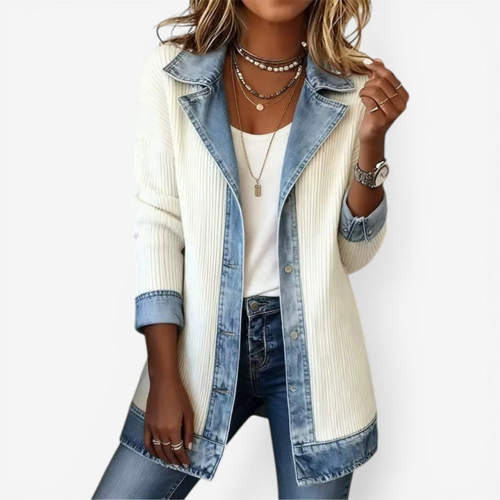 Velira - Denim-Inspired Cotton Knit Jacket
