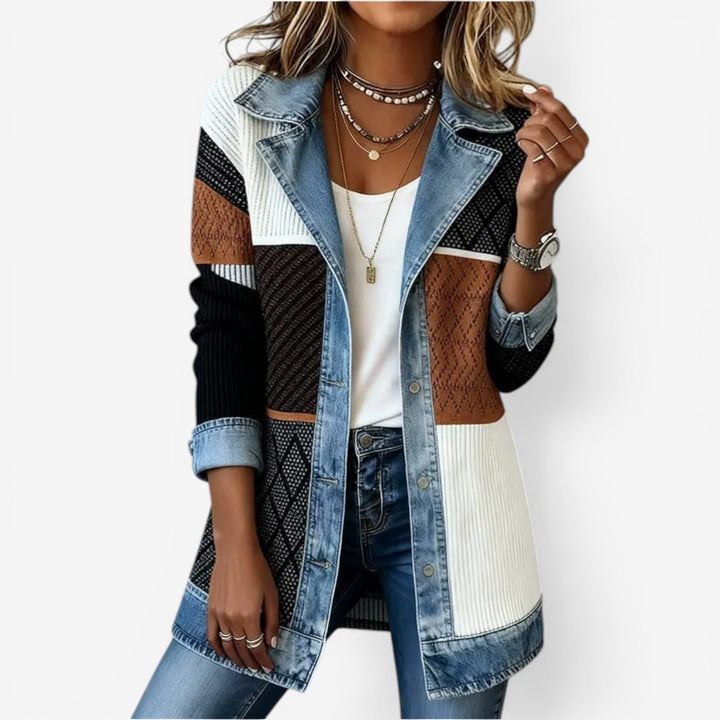 Velira - Denim-Inspired Cotton Knit Jacket