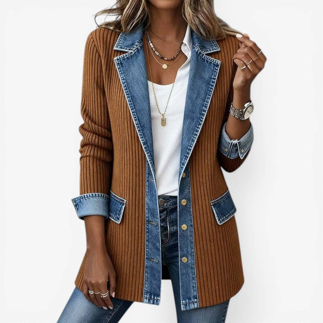 Velira - Denim-Inspired Cotton Knit Jacket