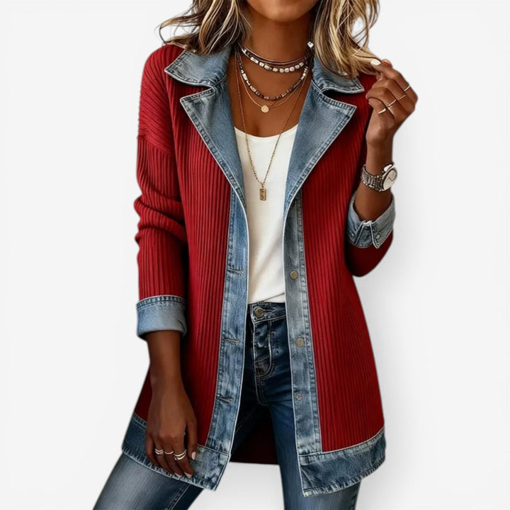 Velira - Denim-Inspired Cotton Knit Jacket