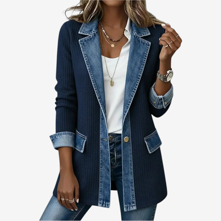 Velira - Denim-Inspired Cotton Knit Jacket