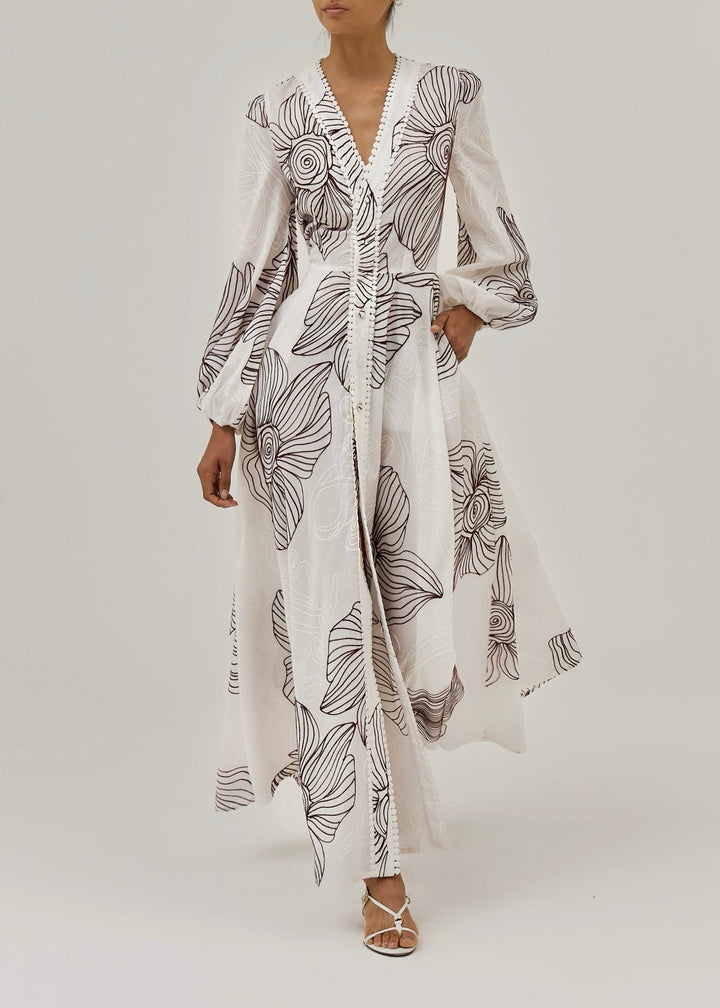 Sivora - Embroidered Cotton Maxi Dress