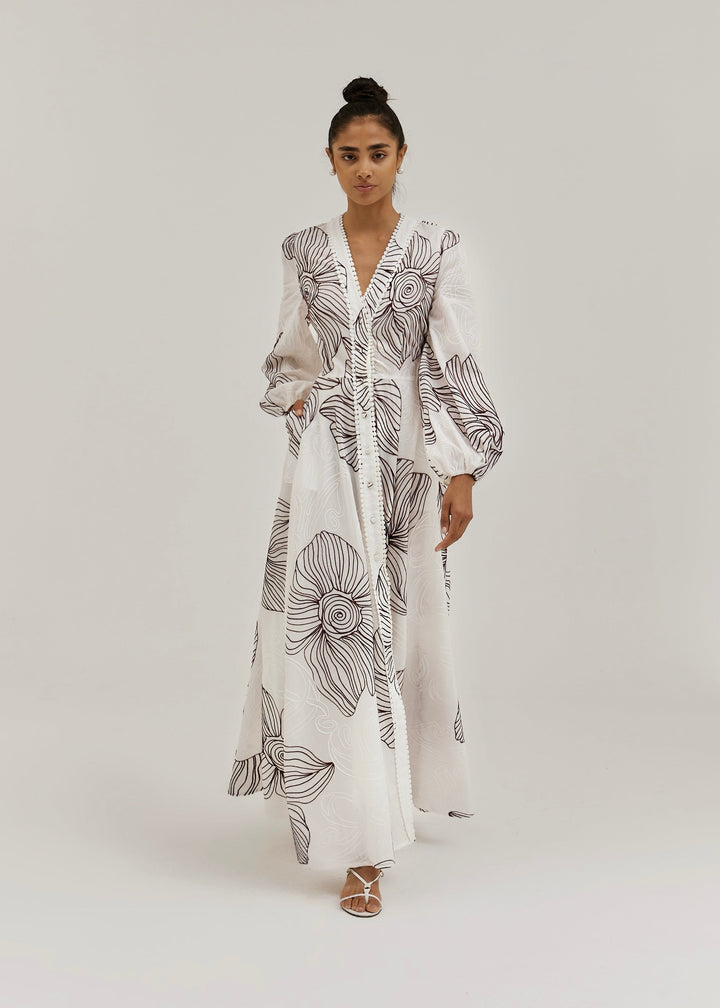 Sivora - Embroidered Cotton Maxi Dress