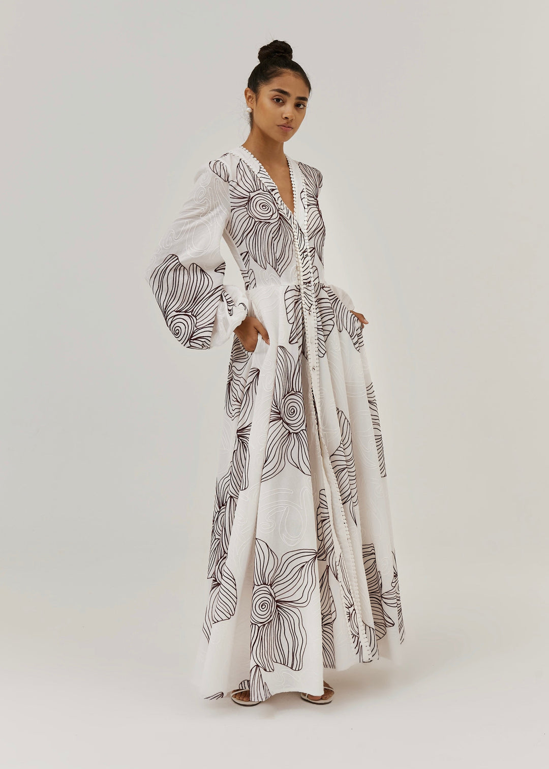 Sivora - Embroidered Cotton Maxi Dress