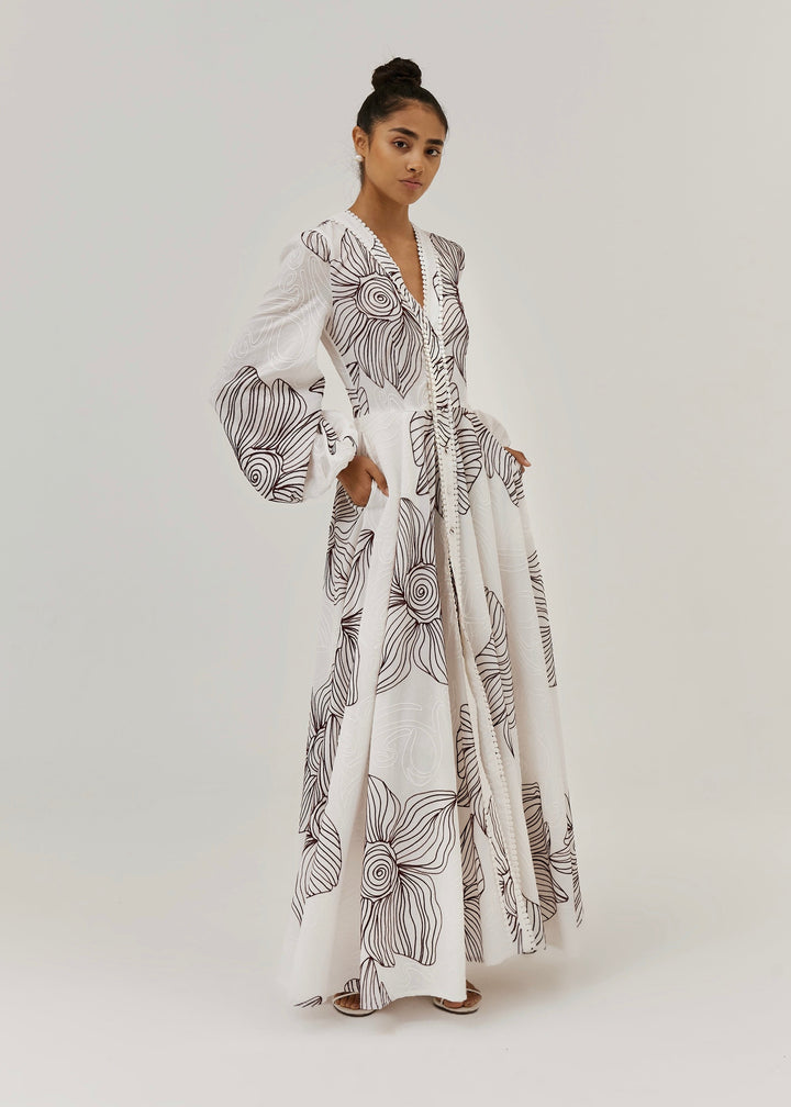Sivora - Embroidered Cotton Maxi Dress