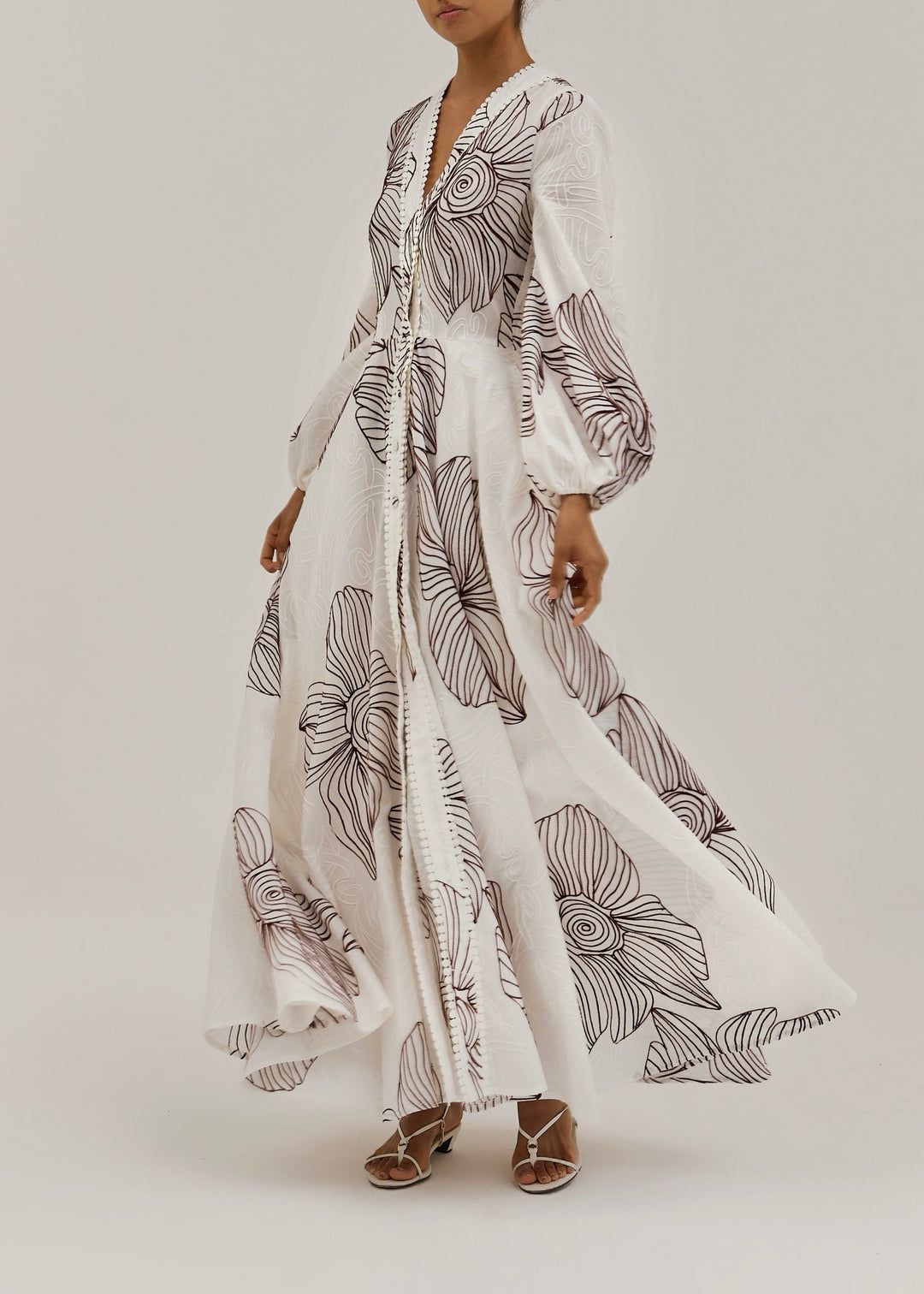 Sivora - Embroidered Cotton Maxi Dress