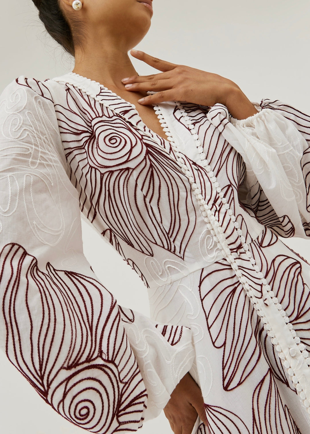 Sivora - Embroidered Cotton Maxi Dress