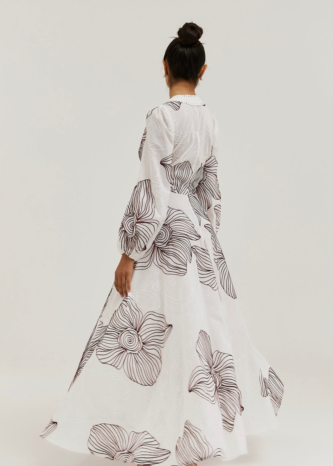 Sivora - Embroidered Cotton Maxi Dress