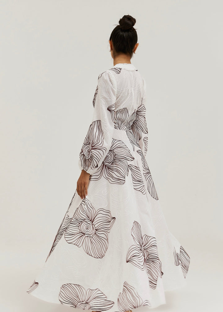 Sivora - Embroidered Cotton Maxi Dress