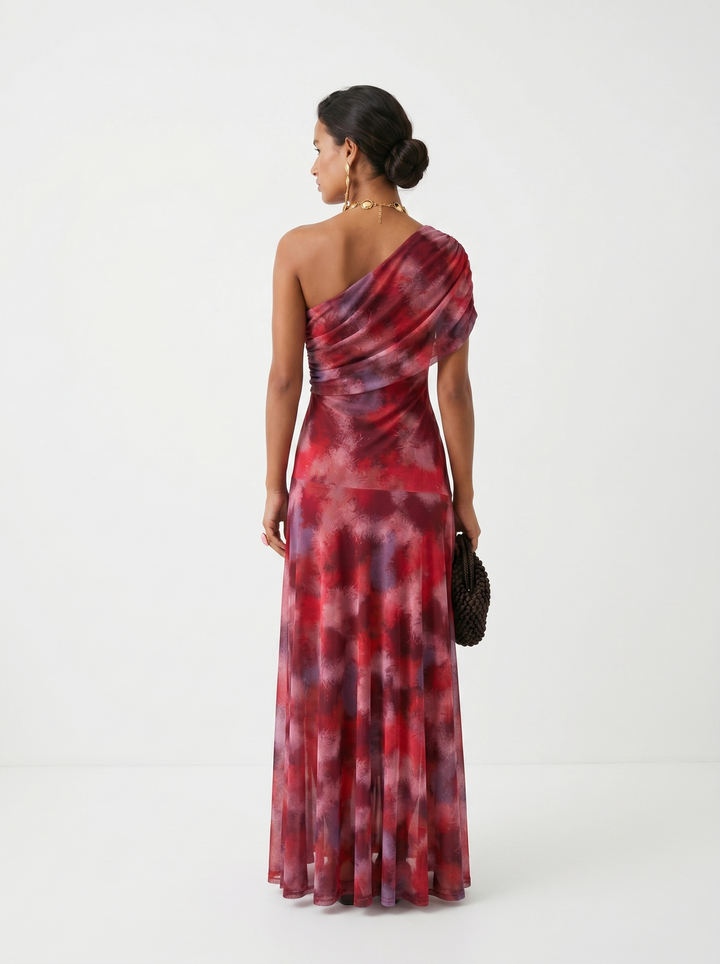 Virela - Off-Shoulder Wrap Technical Microfiber Maxi Dress
