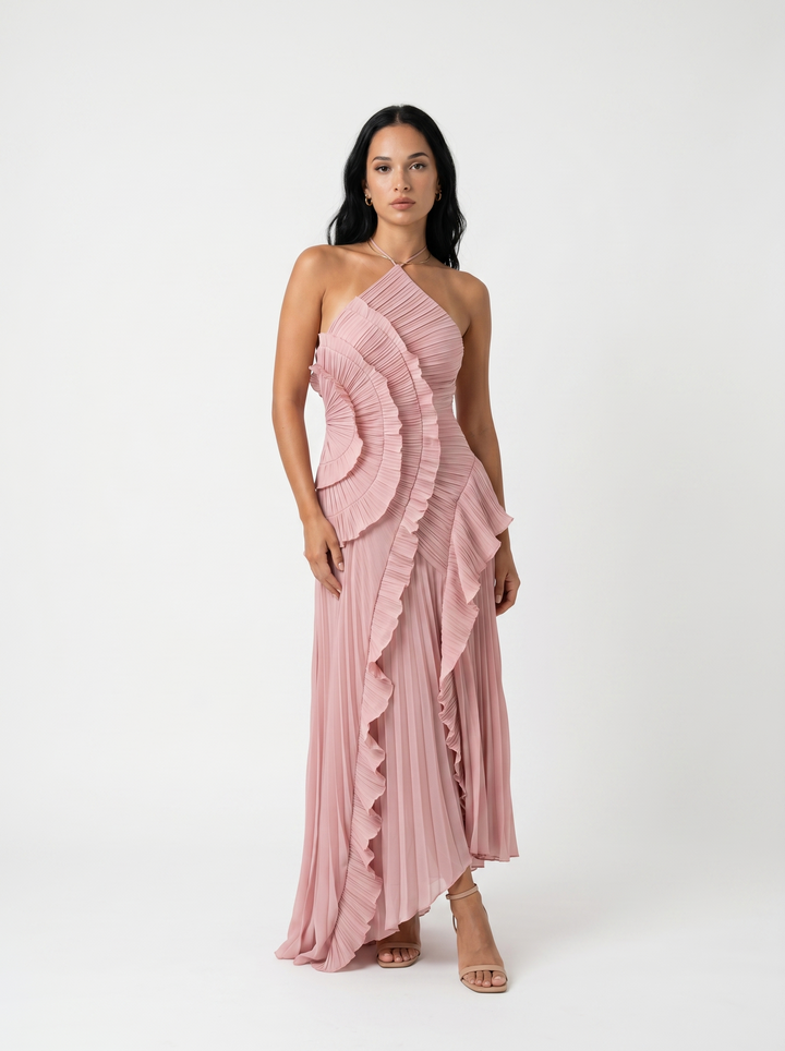 Vesara - Pleated High-Density Weave Dress