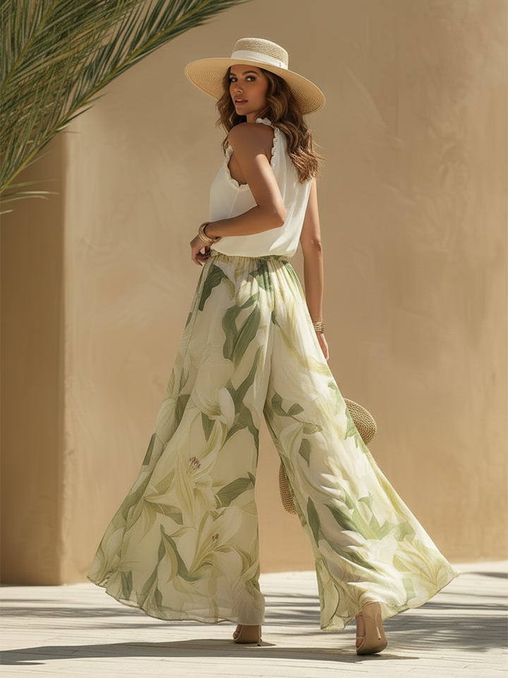 Erelle - Ruffled Halter-Neck Chiffon-Effect Set