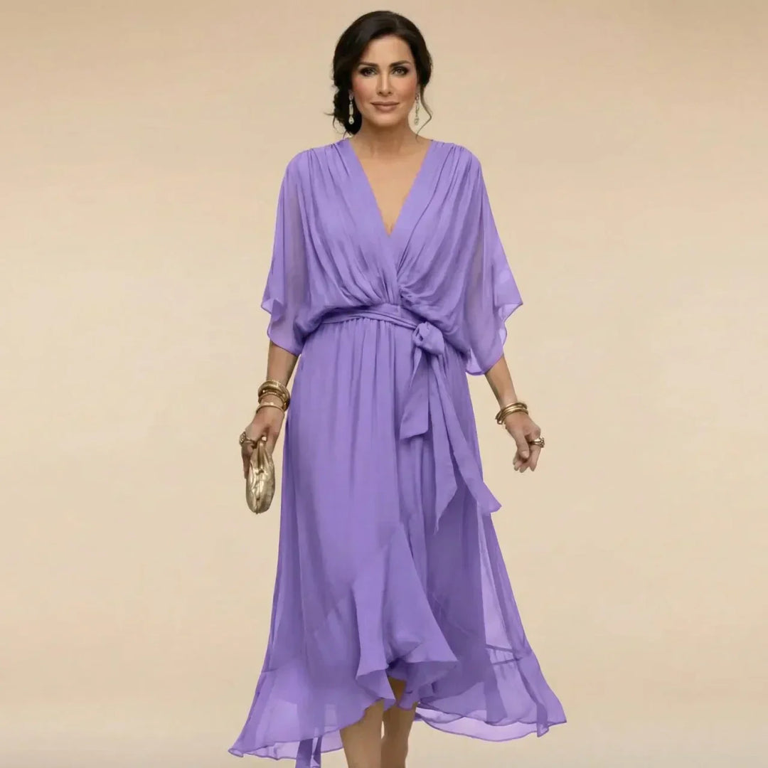 Nevaya - V-Neck Sheer Dress