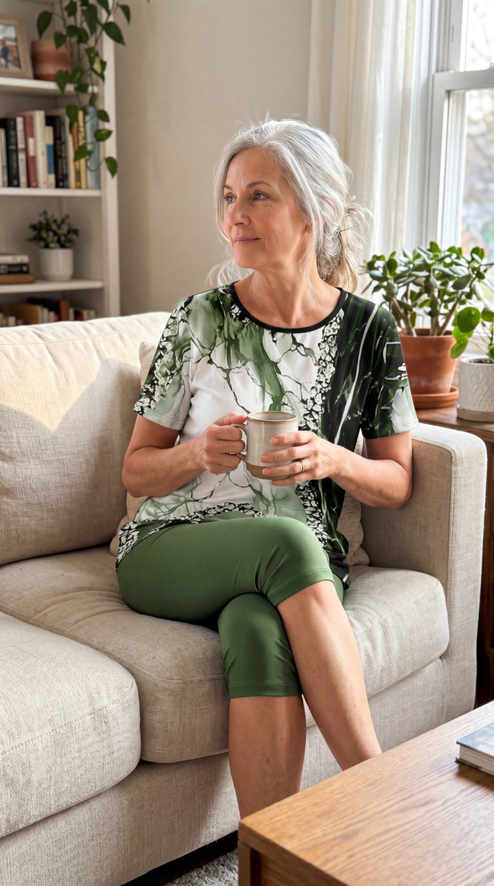 Anvina - Geometric Print Cotton-Blend Set