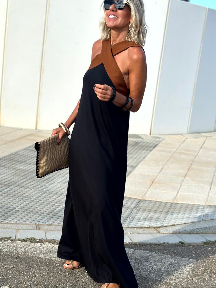 Seriva - Crossed Neckline Woven Dress