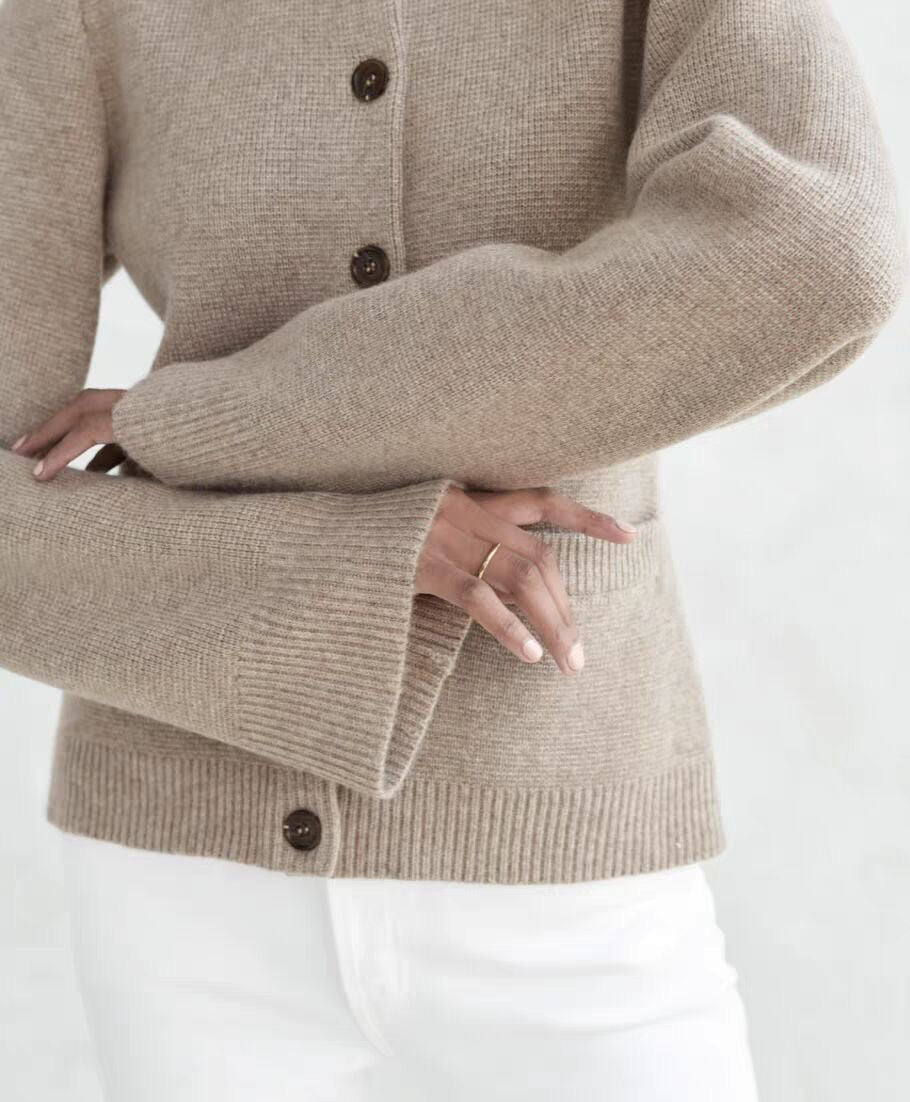 Leniva - Button-Front Knit Cardigan