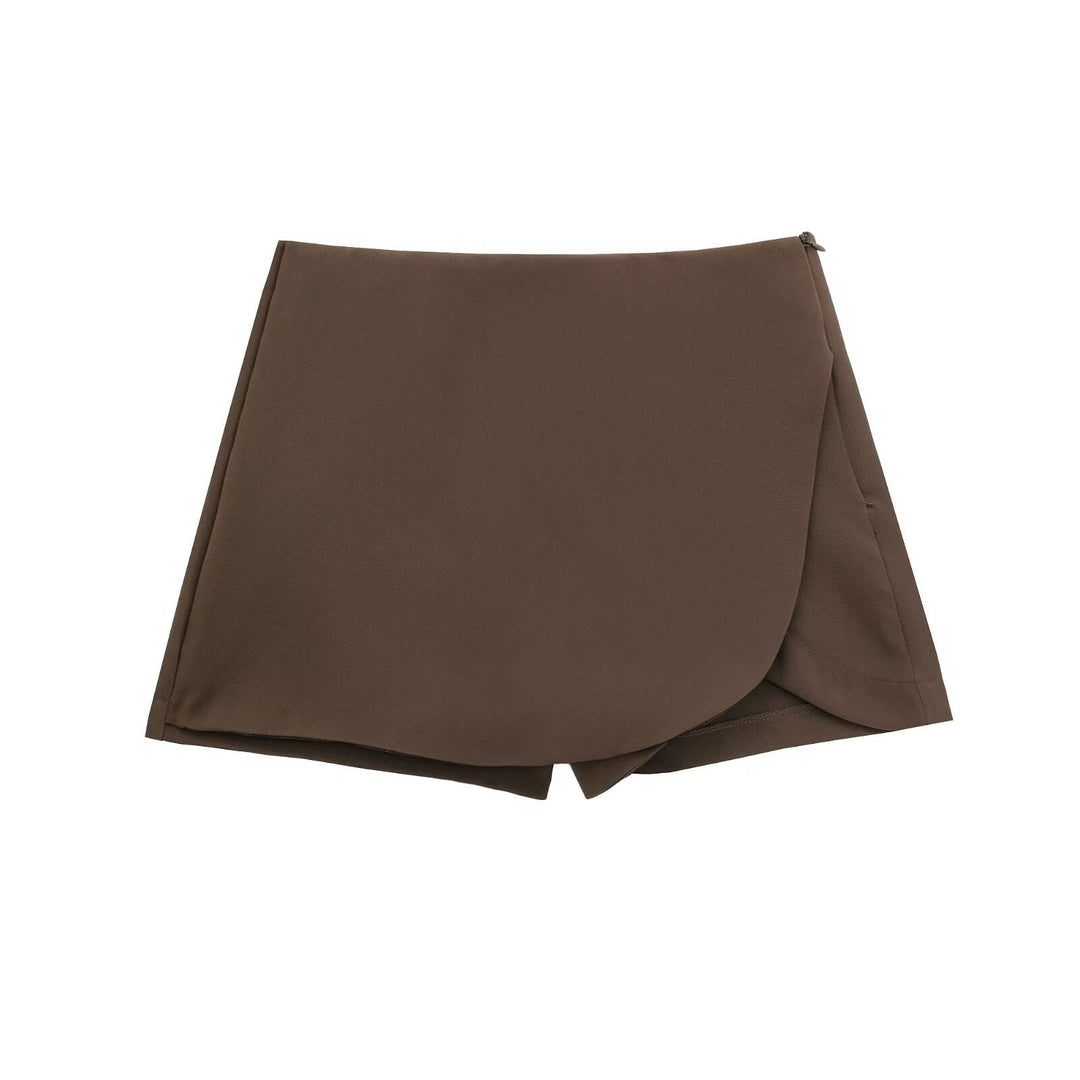 Avenya - Wrap Front Woven Skirt-Short