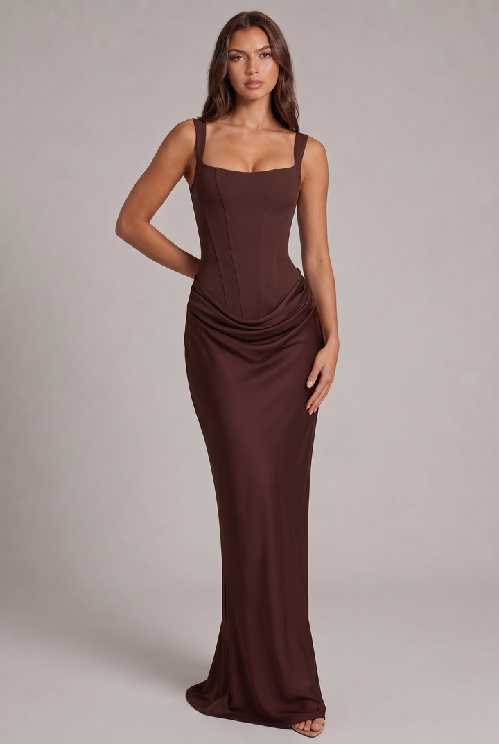 Nalise - Boned Bodice Lyocell Maxi Dress