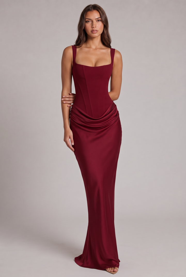 Nalise - Boned Bodice Lyocell Maxi Dress