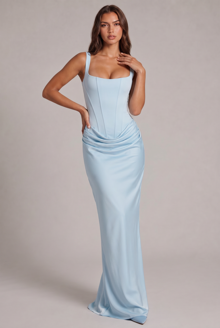 Nalise - Boned Bodice Lyocell Maxi Dress