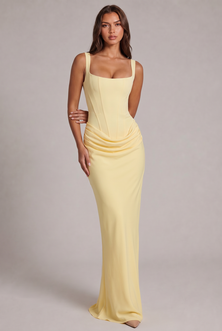 Nalise - Boned Bodice Lyocell Maxi Dress