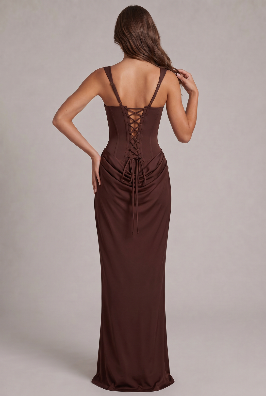 Nalise - Boned Bodice Lyocell Maxi Dress