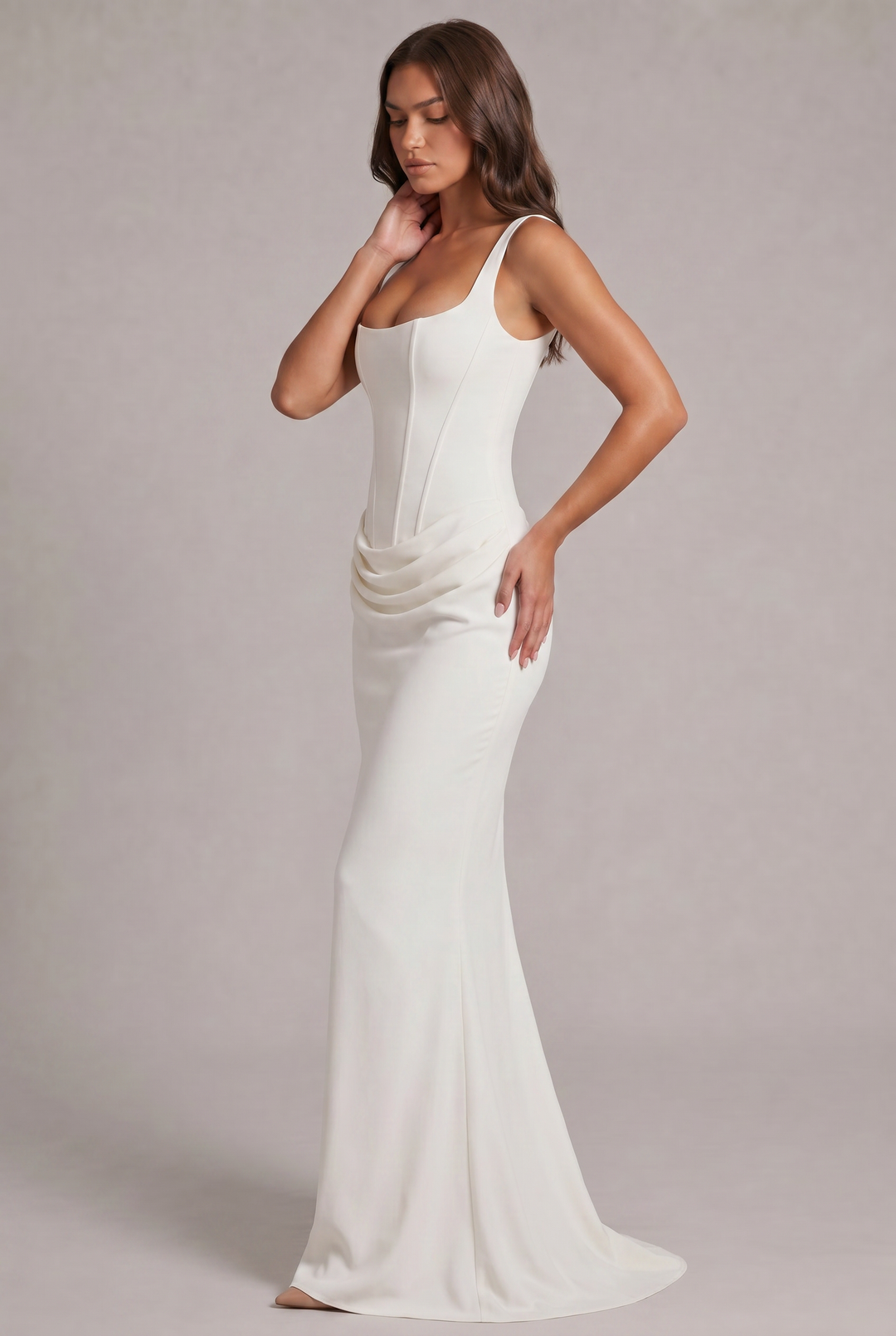 Nalise - Boned Bodice Lyocell Maxi Dress