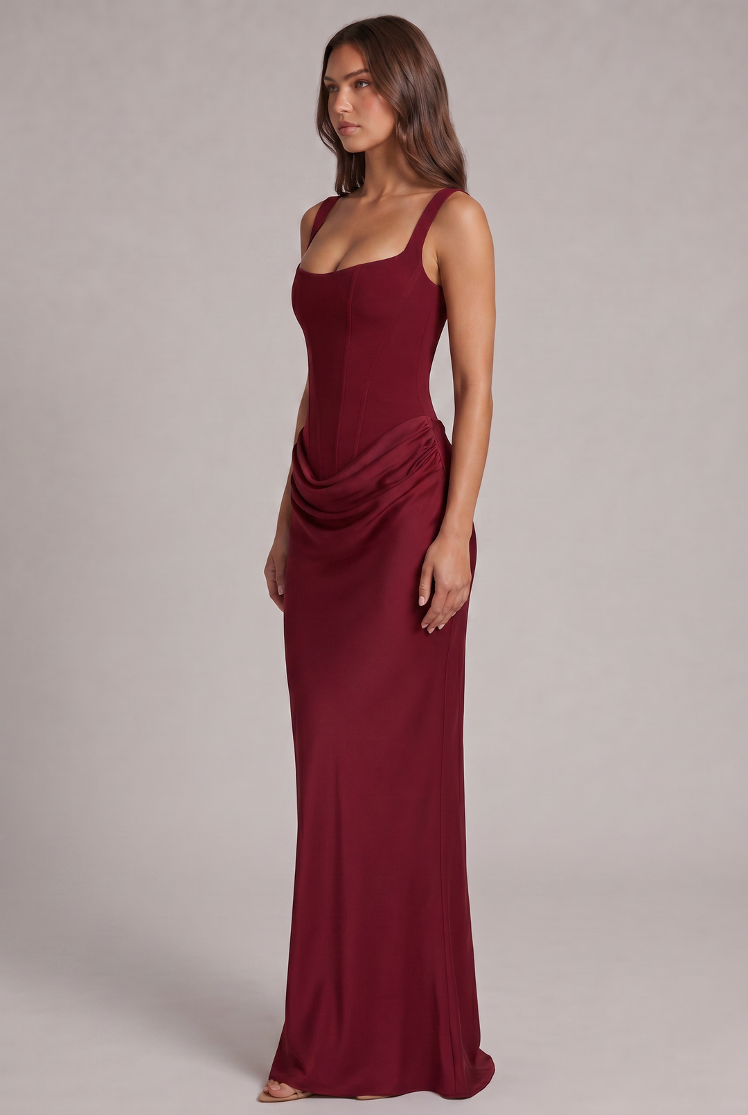 Nalise - Boned Bodice Lyocell Maxi Dress
