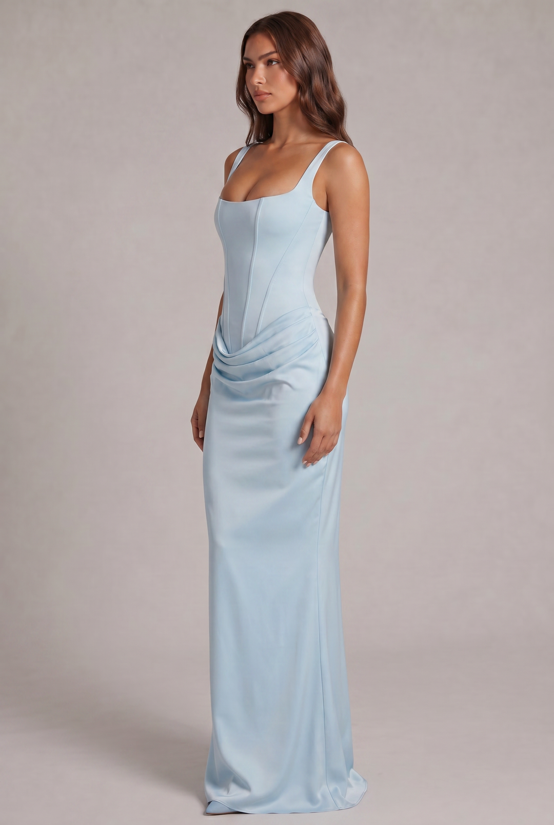 Nalise - Boned Bodice Lyocell Maxi Dress