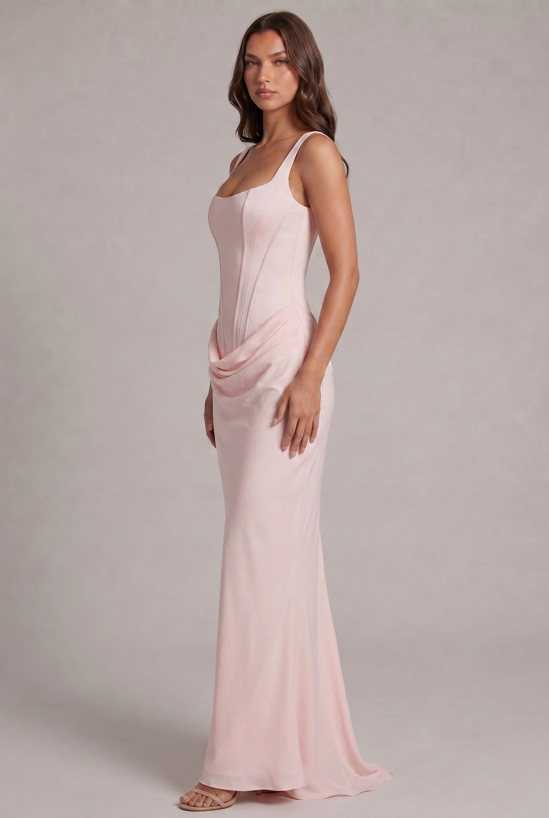 Nalise - Boned Bodice Lyocell Maxi Dress