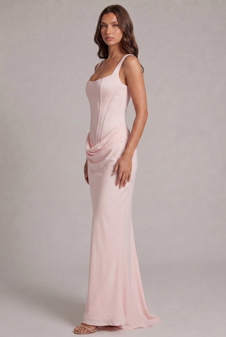 Nalise - Boned Bodice Lyocell Maxi Dress