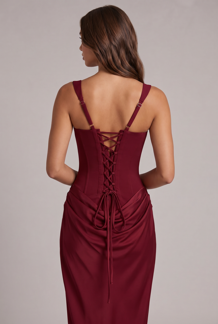 Nalise - Boned Bodice Lyocell Maxi Dress