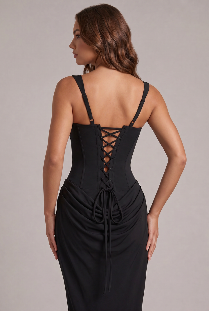 Nalise - Boned Bodice Lyocell Maxi Dress