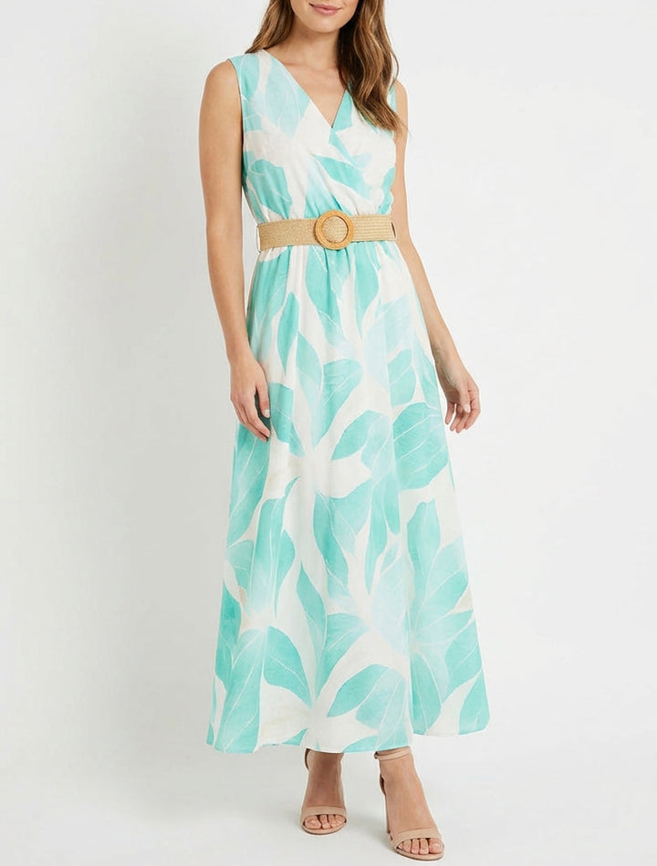 Nivora - Surplice Jersey Maxi Dress