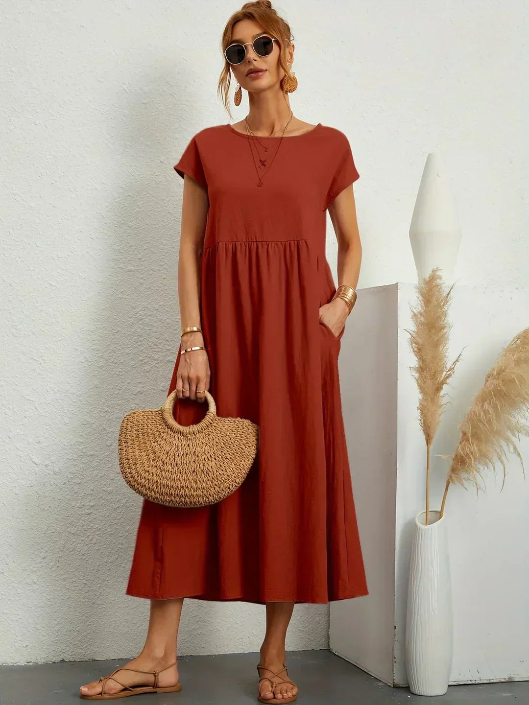 Calira - Midi Cotton Dress